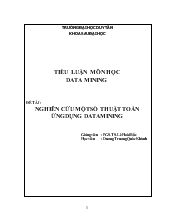 Tiểu luận Nghiên cứu một số thuật toán ứng dụng DataMining