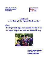 Tiểu luận Những thành tựu và hạn chế về văn hoá xã hội ở Việt Nam từ năm 1986 đến nay