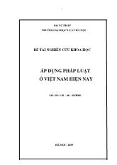 Đề tài Áp dụng pháp luật ở Việt Nam hiện nay