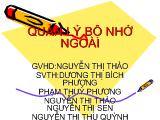 Đề tài Bộ nhớ ngoài