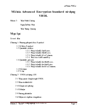 Đề tài Mã hóa Advanced Encryption Standard sử dụng VHDL