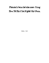 Đề tài Phân tích bản chất nhà nước Cộng Hòa Xã Hội Chủ Nghĩa Việt Nam