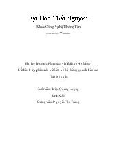 Đề tài Phân tích và thiết kế hệ thống quản lí bến xe Thái Nguyên