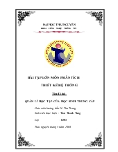 Đề tài Quản lí học tập của học sinh trung cấp