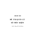 Đề tài Quản lý sổ tiết kiệm - Nguyễn Minh Hùng