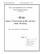 Đề tài Quản lý thu học phí tại học viện bưu chính viễn thông
