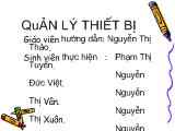 Đề tài Quản lý tiết bị ngoại vi