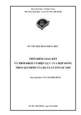 Đề tài Thời điểm giao kết và thời điểm có hiệu lực của hợp đồng theo qui định của pháp luật và định hướng hoàn thiện