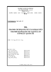 Đề tài Tranh chấp quốc tế và giải quyết tranh chấp quốc tế tại tòa