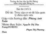 Đề tài Truy cập cơ sở dữ liệu quản lý điểm sinh viên