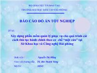 Đề tài Xây dựng phần mềm quản lý phục vụ cho quá trình cải cách thủ tục hành chính theo cơ chế một cửa tại Sở khoa học và công nghệ Hải Phòng
