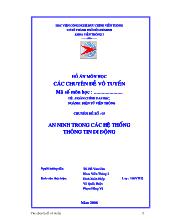 Đồ án An ninh trong các hệ thống thông tin di động