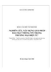 Đồ án Nghiên cứu, xây dựng giải pháp bảo mật thông tin trong thương mại điện tử (ban cơ yếu chính phủ)