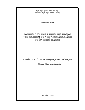 Khóa luận Nghiên cứu phát triển hệ thống thử nghiệm cung cấp quang cảnh đường phố Hà Nội