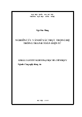 Khóa luận Nghiên cứu vấn đề xác thực trong hệ thống thanh toán điện tử