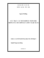 Khóa luận Xác thực các thành phần trong hệ thống PAC để chống lừa dối và lợi dụng