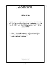 Khóa luận Xây dựng ứng dụng tính toán phân tán trên nền tảng sức mạnh các máy tính cá nhân