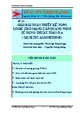 Luận văn Giải bài toán thiết kế ToPo Logic cho mạng cáp quang WDM sử dụng thuật toán GA ( Genetic algorithms)