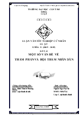 Luận văn Một số vấn đề về thẩm phán và hội thẩm nhân dân