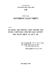 Tiểu luận Áp dụng hệ thống chờ với độ dài hàng chờ hạn chế để giải quyết bài toán dịch vụ rửa xe