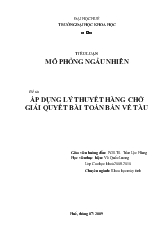 Tiểu luận Áp dụng lý thuyết hàng chờ giải quyết bài toán bán vé tàu