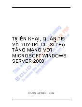 Triển khai, quản trị và duy trì cơ sở hạ tầng mạng với Microsoft Windows Server 2003