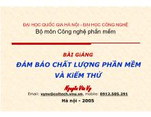 Bài giảng Đảm bảo chất lượng phần mềm và kiểm thử - Phần II: Kiểm thử phần mềm 2