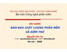 Bài giảng Đảm bảo chất lượng phần mềm và kiểm thử - Phần III: Thẩm định và xác minh