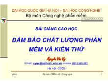 Bài giảng Đảm bảo chất lượng phần mềm và kiểm thử