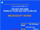 Bài giảng Tin học ứng dụng trong kỹ thuật địa chất và dầu khí - Microsoft Word