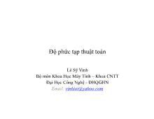 Cấu trúc dữ liệu và giải thuật 2008-2009 - Bài 3: Độ phức tạp thuật toán