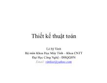 Cấu trúc dữ liệu và giải thuật 2008-2009 - Thiết kế thuật toán