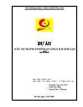 Đề tài Dự án xây dựng phần mềm quản lý khách sạn
