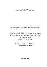 Đề tài Hoàn thiện pháp luật tố tụng hình sự nhằm nâng cao hiệu quả xét xử theo tinh thần cải cách tư pháp