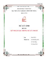 Đề tài Kỹ thuật lọc trong xử lý ảnh số