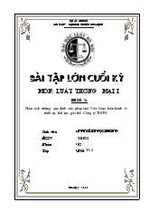 Đề tài Phân tích những quy định của pháp luật Việt Nam hiện hành về trình tự, thủ tục giải thể Công ty trách nhiệm hữu hạn