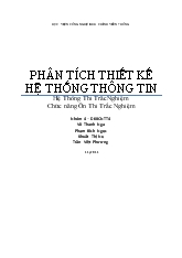 Đề tài Phân tích thiết kế hệ thống thông tin - Hệ thống thi trắc nghiệm và chức năng ôn thi trắc nghiệm