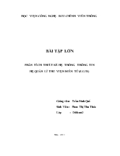 Đề tài Phân tích thiết kế hệ thống thông tin hệ quản lí thư viện điện tử (E-Lib)