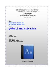 Đề tài Phân tích thiết kế hệ thống thông tin quản lý thư viện sách - Ngô Minh Tuấn