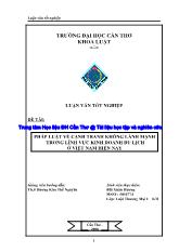 Đề tài Pháp luật về cạnh tranh không lành mạnh trong lĩnh vực kinh doanh du lịch ở Việt Nam hiện nay