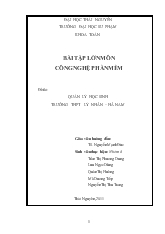 Đề tài Quản lý học sinh trường THPT Lý Nhân - Hà Nam