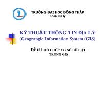 Đề tài Tổ chức cơ sở dữ liệu trong GIS