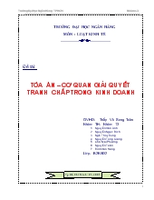 Đề tài Tòa án – cơ quan giải quyết tranh chấp trong kinh doanh