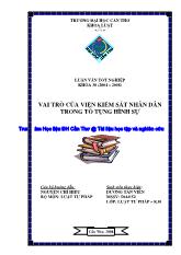 Đề tài Vai trò của viện kiểm sát nhân dân trong tố tụng hình sự