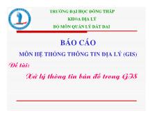 Đề tài Xử lý thông tin bản đồ trong GIS
