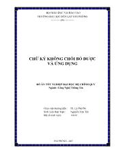 Đồ án Chữ ký không chối bỏ được và ứng dụng