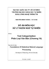 Đồ án Text Categorization - Phân loại văn bản