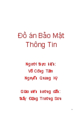 Đồ án Thuật toán băm và thuật toán MAC