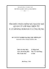 Đồ án Tìm hiểu phần mềm mã nguồn mở quản lý lớp học điện tử E-Learning Dokeos và ứng dụng