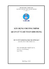 Đồ án Xây dựng chương trình quản lý và kế toán kho hàng